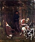 Gustave Courbet Famous Paintings - The booty hunting with dogs